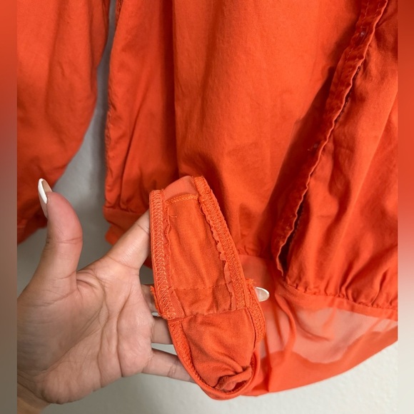 Free People Power Move Long Sleeve Button-Up Bodysuit in Tiger Red - Picture 4 of 9